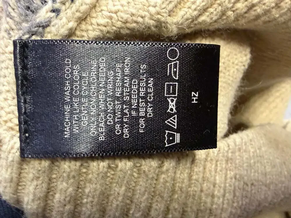 Haggar Men's Tan Snowflake Fair Isle Quarter-Zip Pullover Sweater Size XL